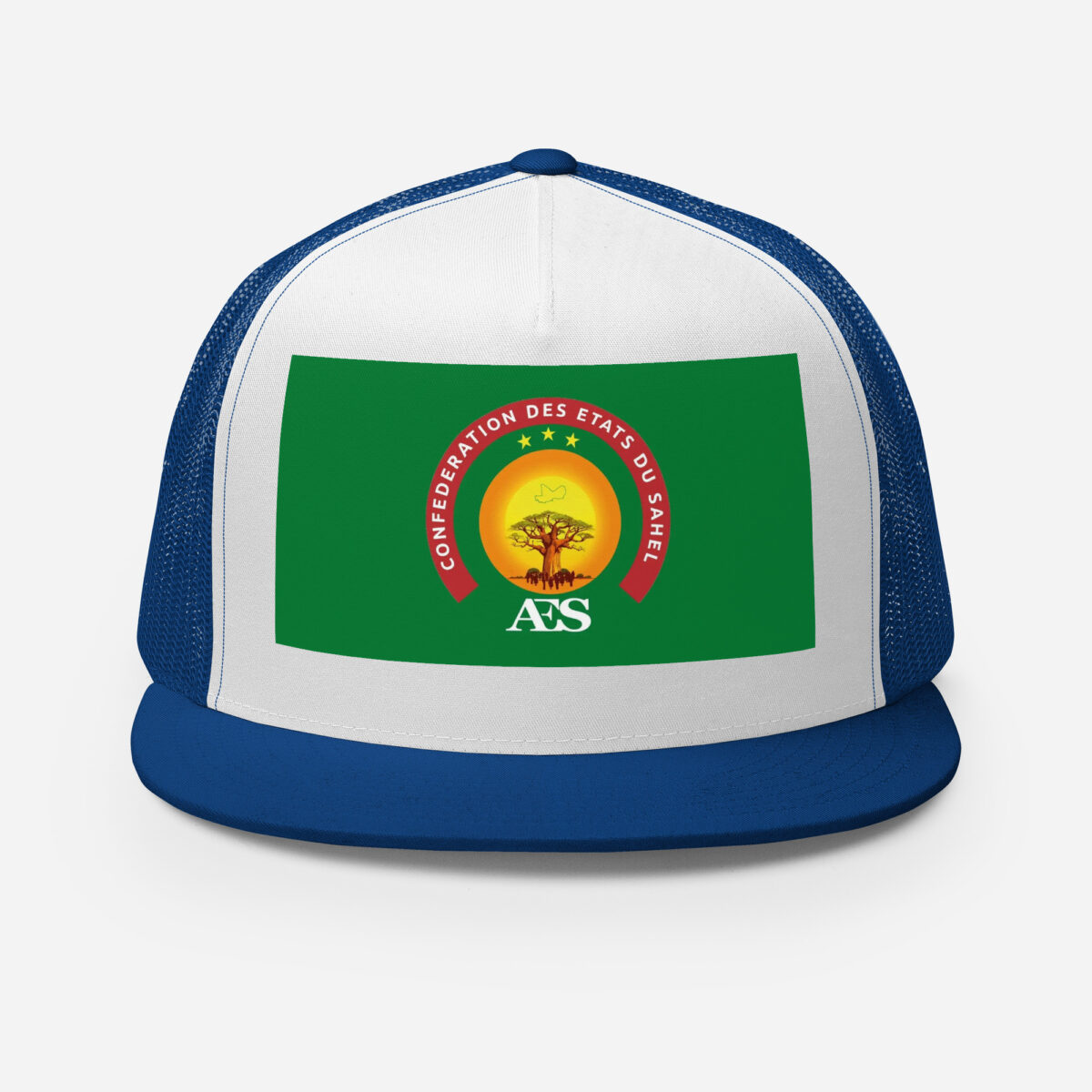 Casquette Trucker AES – Modèle “Souveraineté” | Style urbain, Drapeau du Sahel - Impression avant – Image 11