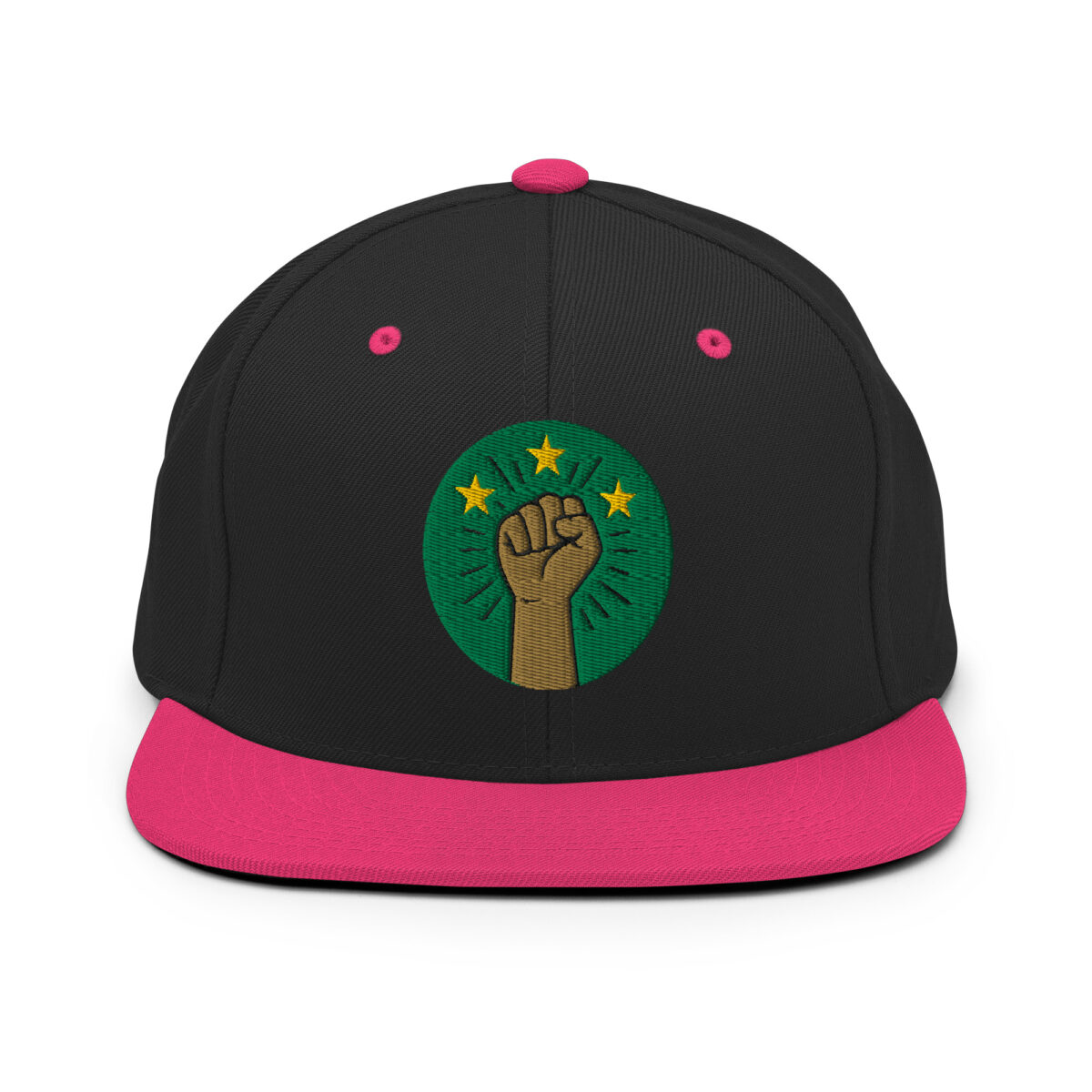 Casquette Snapback AES – Poing Africain & Étoiles de l’Unité - Broderie avant et arrière – Image 2