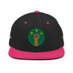 Casquette Snapback AES - Poing Africain & Étoiles de l’Unité - Broderie avant, cotés et arrière – Image 2