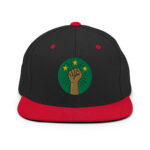 Casquette Snapback AES – Poing Africain & Étoiles de l’Unité - Broderie avant et arrière – Image 4