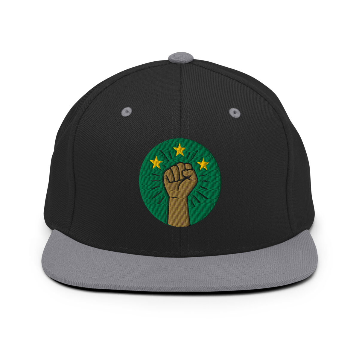 Casquette Snapback AES – Poing Africain & Étoiles de l’Unité - Broderie avant et arrière – Image 5