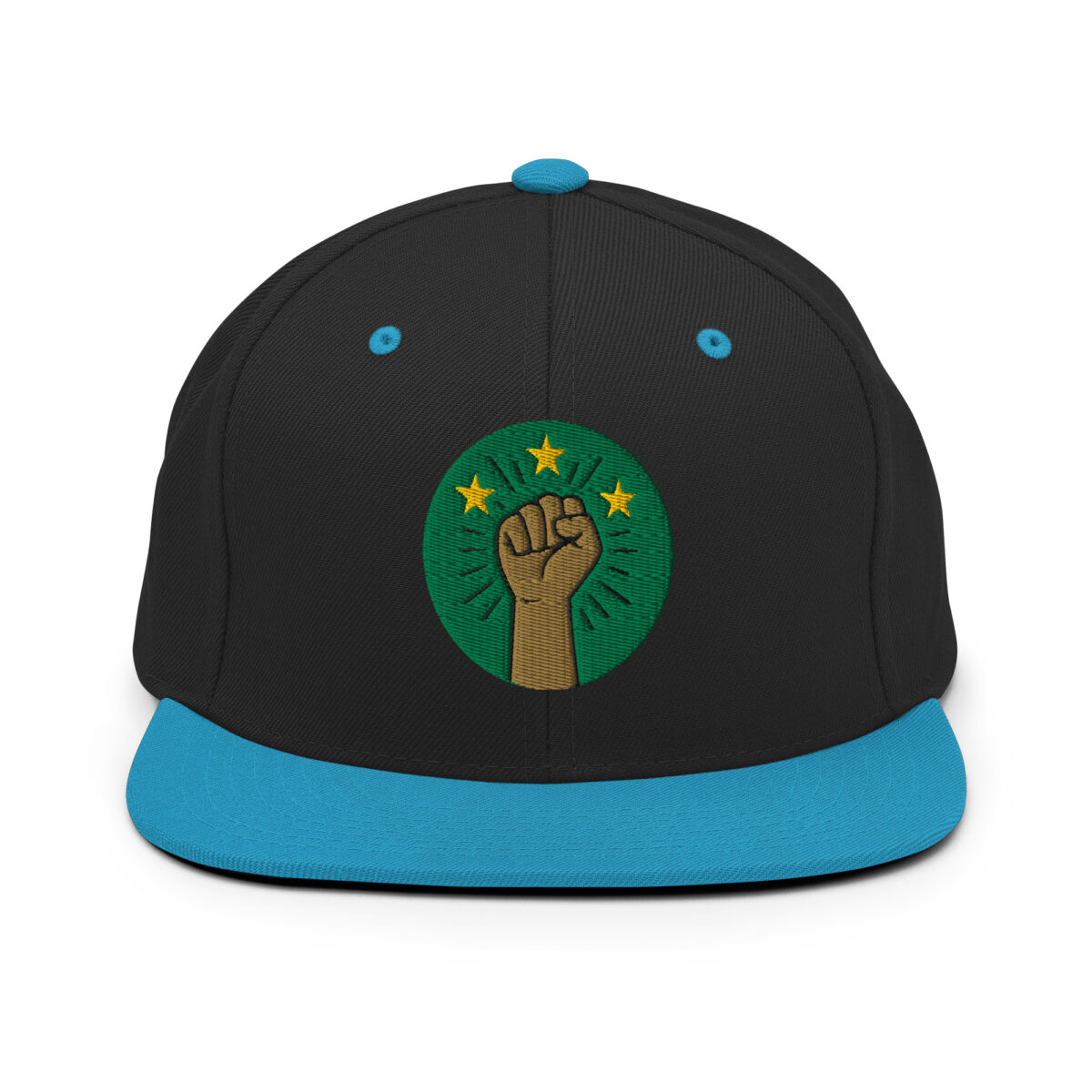 Casquette Snapback AES – Poing Africain & Étoiles de l’Unité - Broderie avant et arrière – Image 6