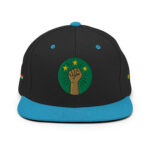 Casquette Snapback AES - Poing Africain & Étoiles de l’Unité - Broderie avant, cotés et arrière – Image 6