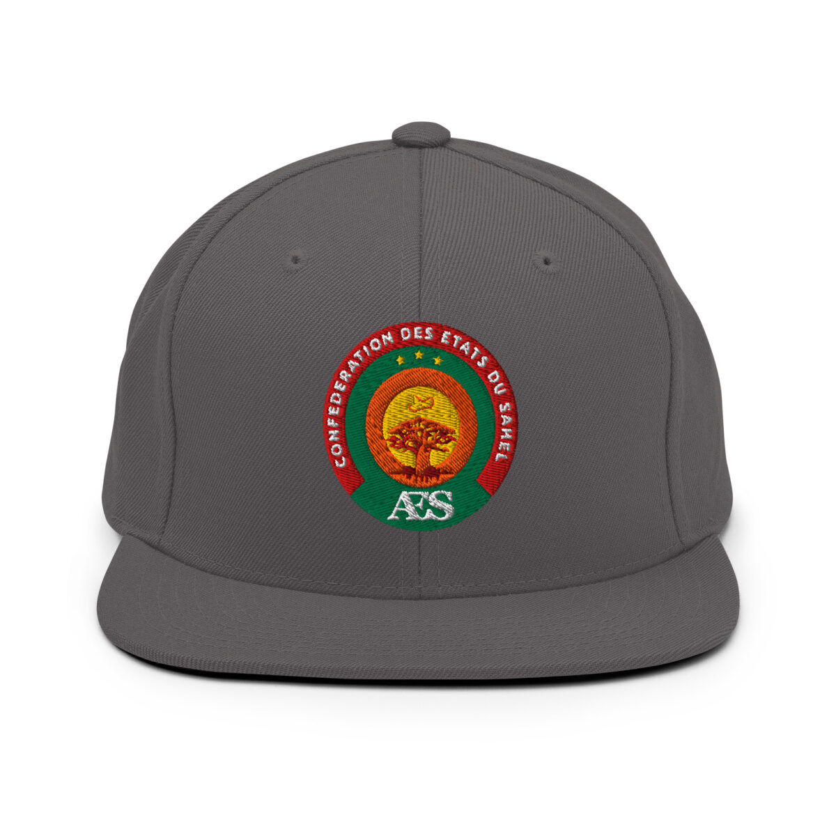 Casquette Snapback AES - Sceau Officiel de la Confédération du Sahel - Broderie avant – Image 7
