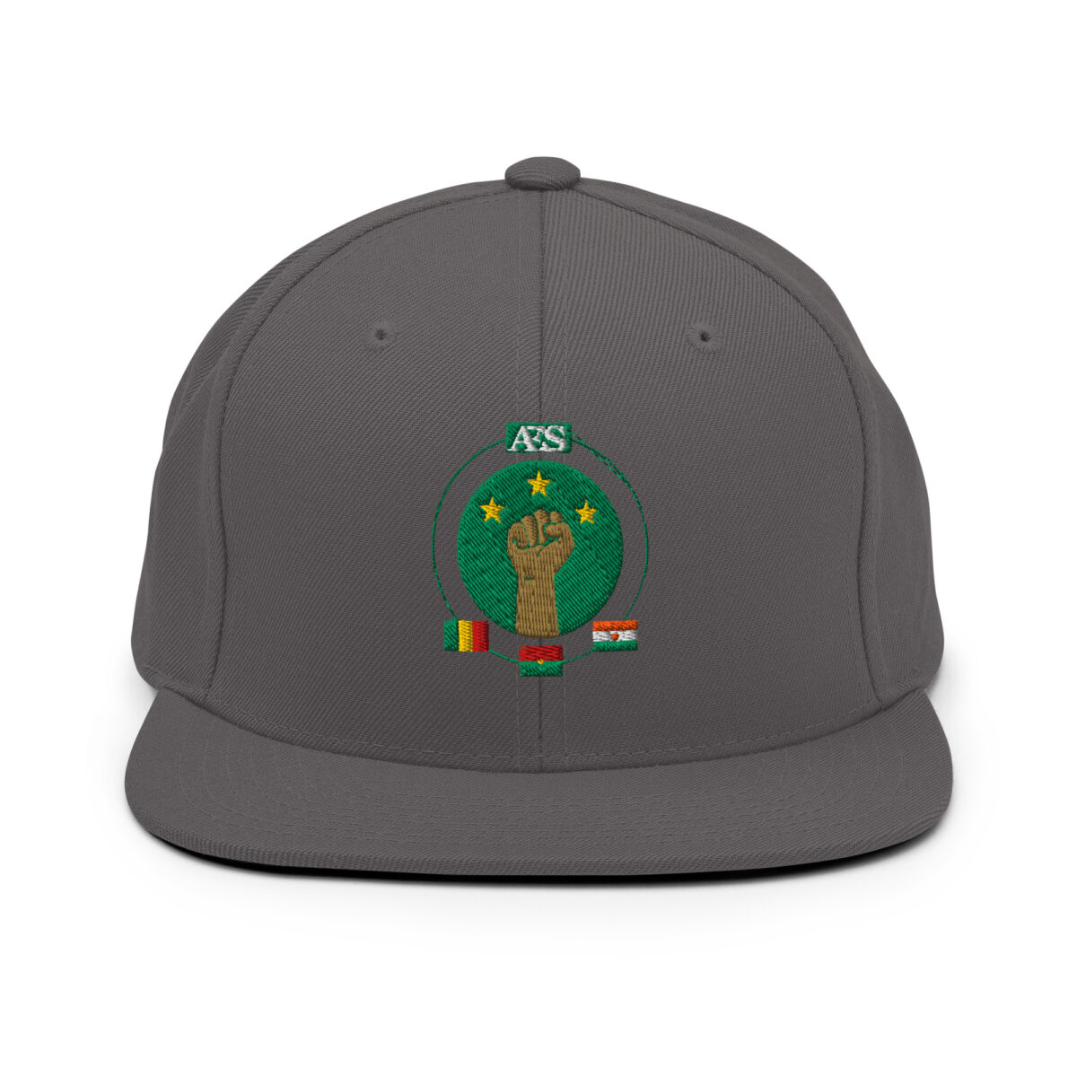 Casquette Snapback AES - Unité des Peuples du Sahel - Broderie avant – Image 7