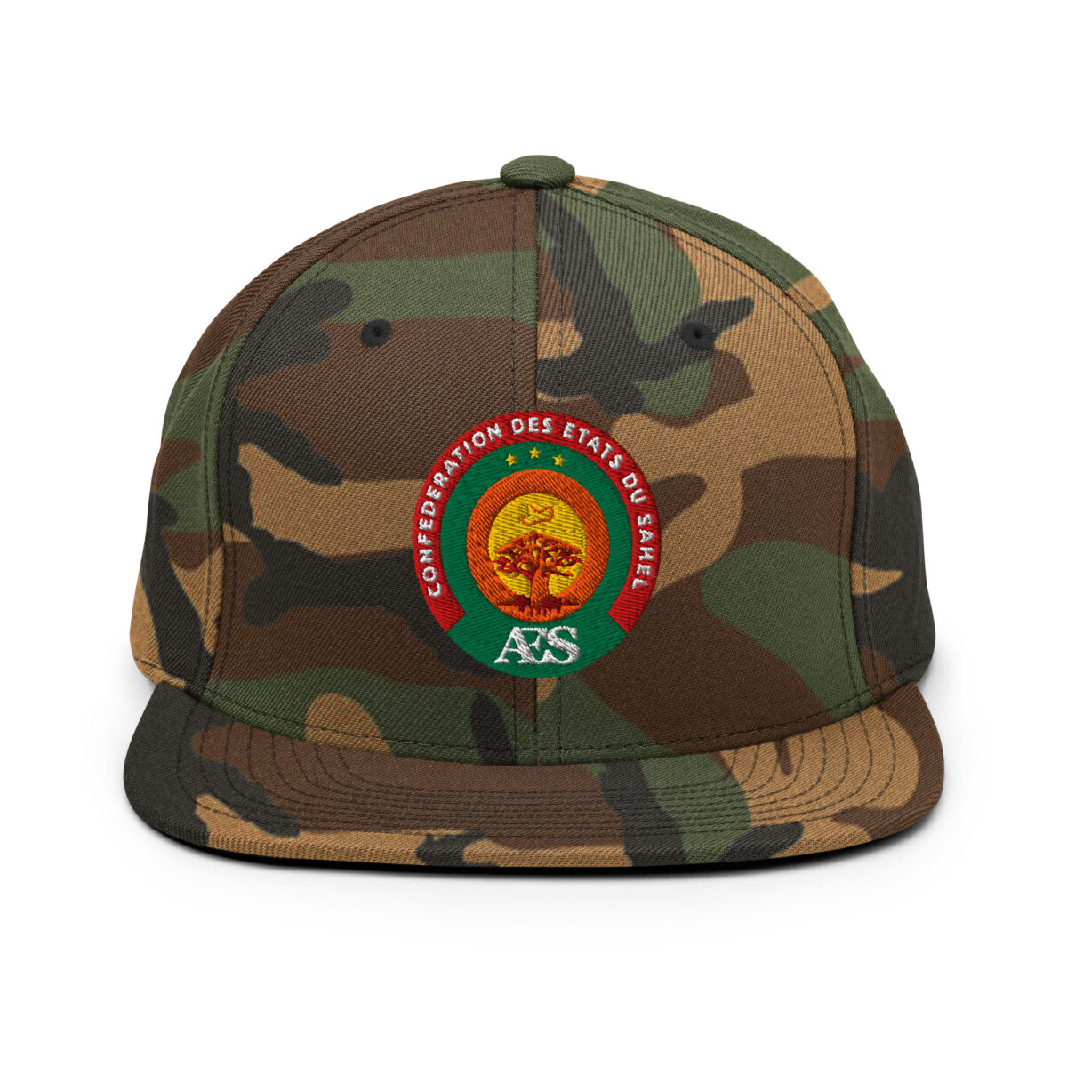 Casquette Snapback AES - Sceau Officiel de la Confédération du Sahel - Broderie avant – Image 9