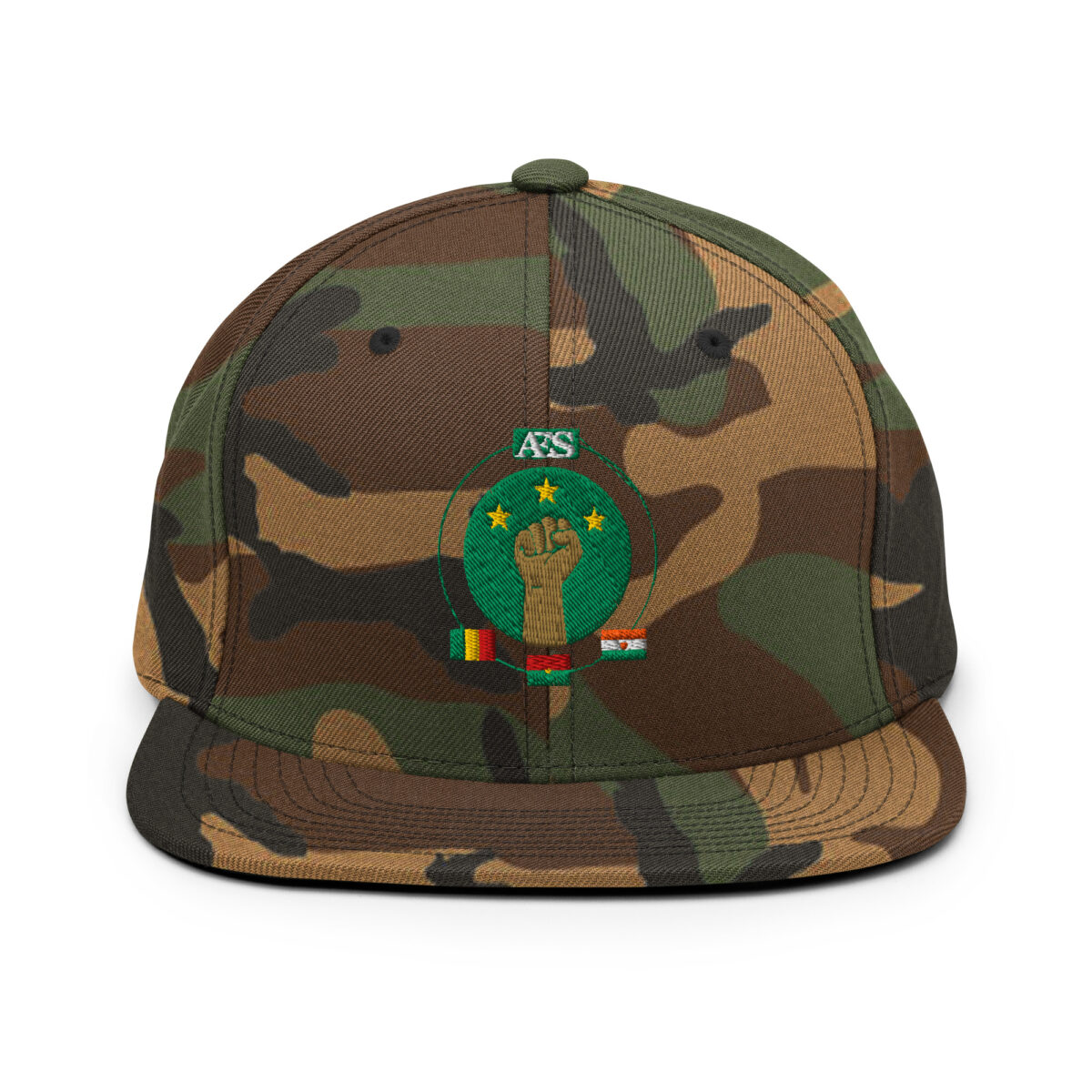 Casquette Snapback AES - Unité des Peuples du Sahel - Broderie avant – Image 9