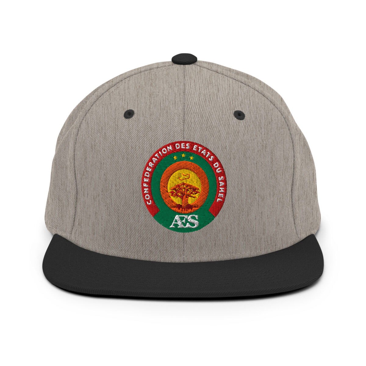 Casquette Snapback AES - Sceau Officiel de la Confédération du Sahel - Broderie avant – Image 15