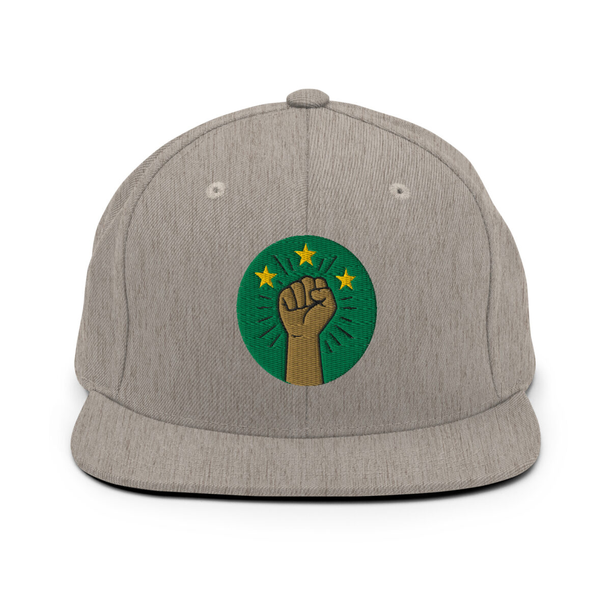 Casquette Snapback AES – Poing Africain & Étoiles de l’Unité - Broderie avant et arrière – Image 10