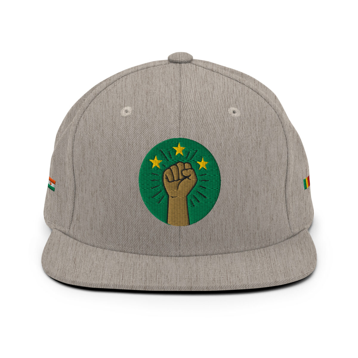 Casquette Snapback AES - Poing Africain & Étoiles de l’Unité - Broderie avant, cotés et arrière – Image 10