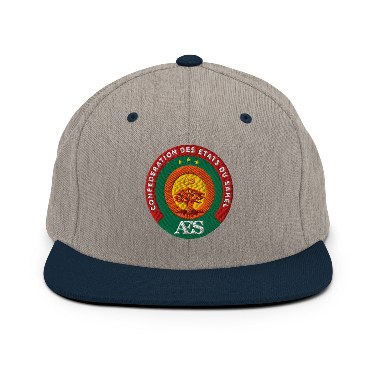 Casquette Snapback AES - Sceau Officiel de la Confédération du Sahel - Broderie avant – Image 11