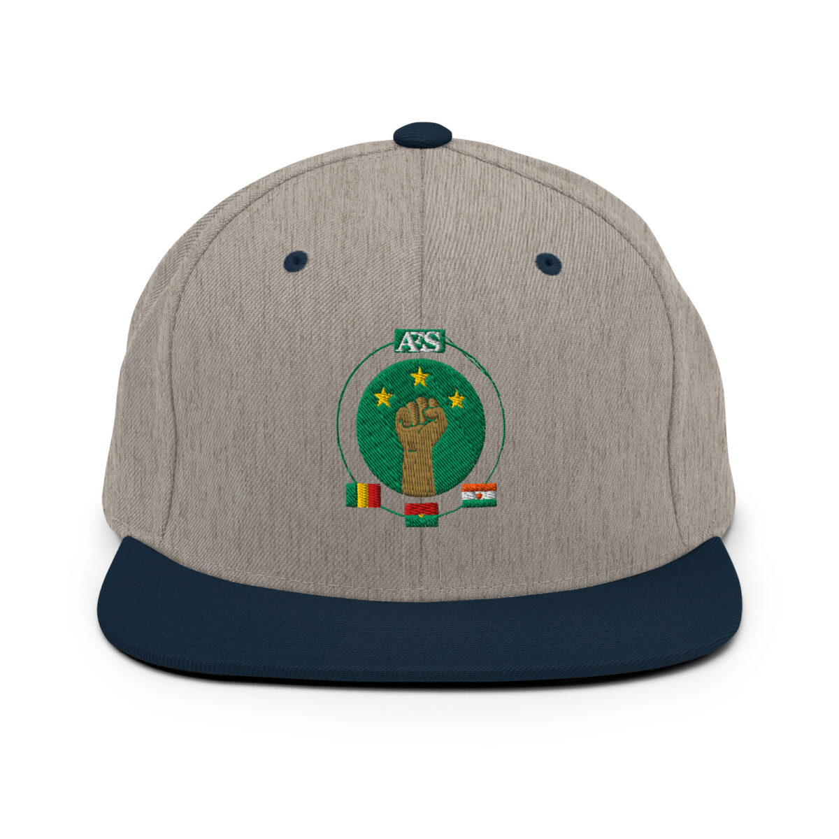 Casquette Snapback AES - Unité des Peuples du Sahel - Broderie avant – Image 11