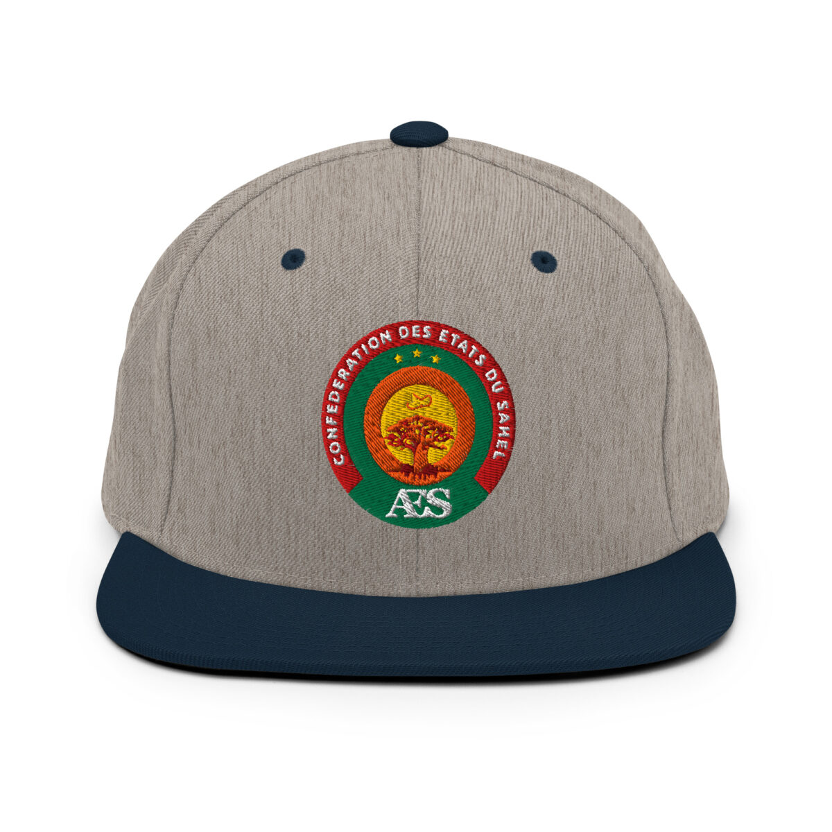 Casquette Snapback AES - Sceau Officiel de la Confédération du Sahel - Broderie avant – Image 11