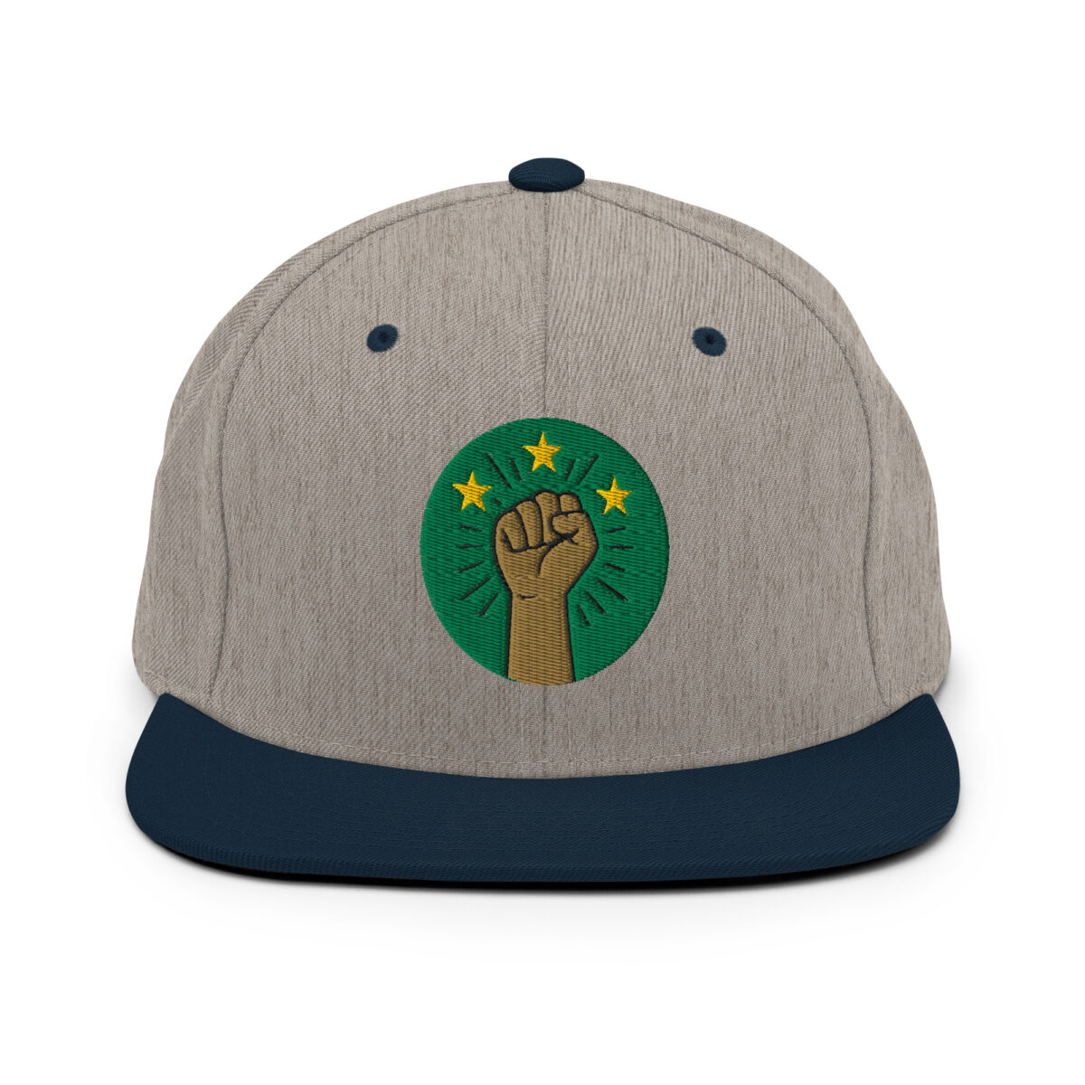 Casquette Snapback AES – Poing Africain & Étoiles de l’Unité - Broderie avant et arrière – Image 11