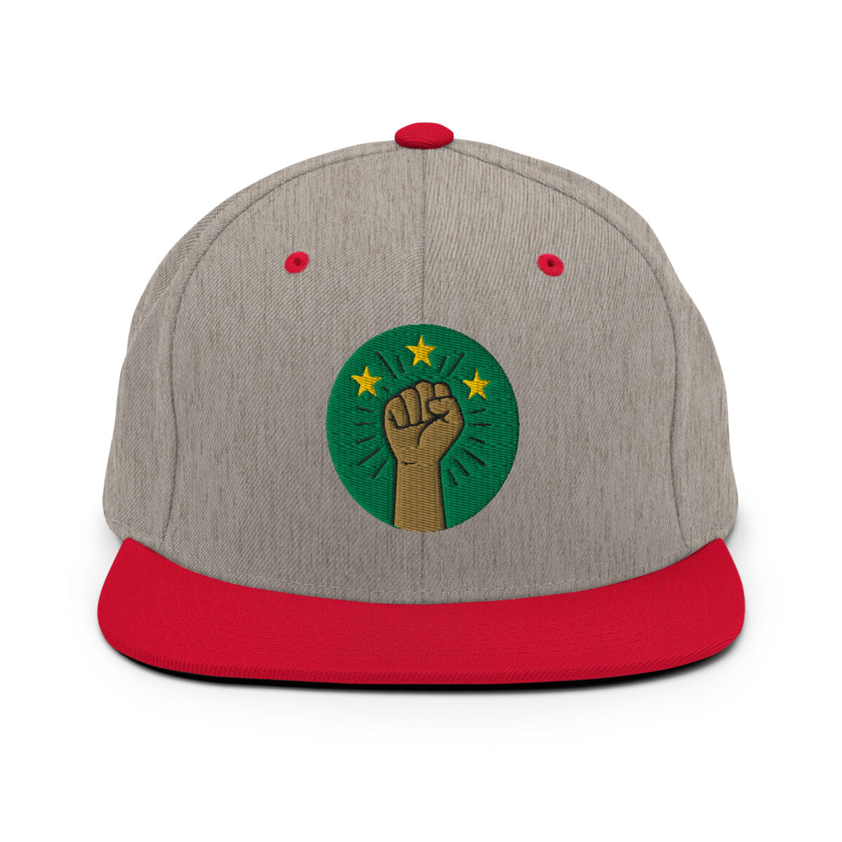 Casquette Snapback AES – Poing Africain & Étoiles de l’Unité - Broderie avant et arrière – Image 13