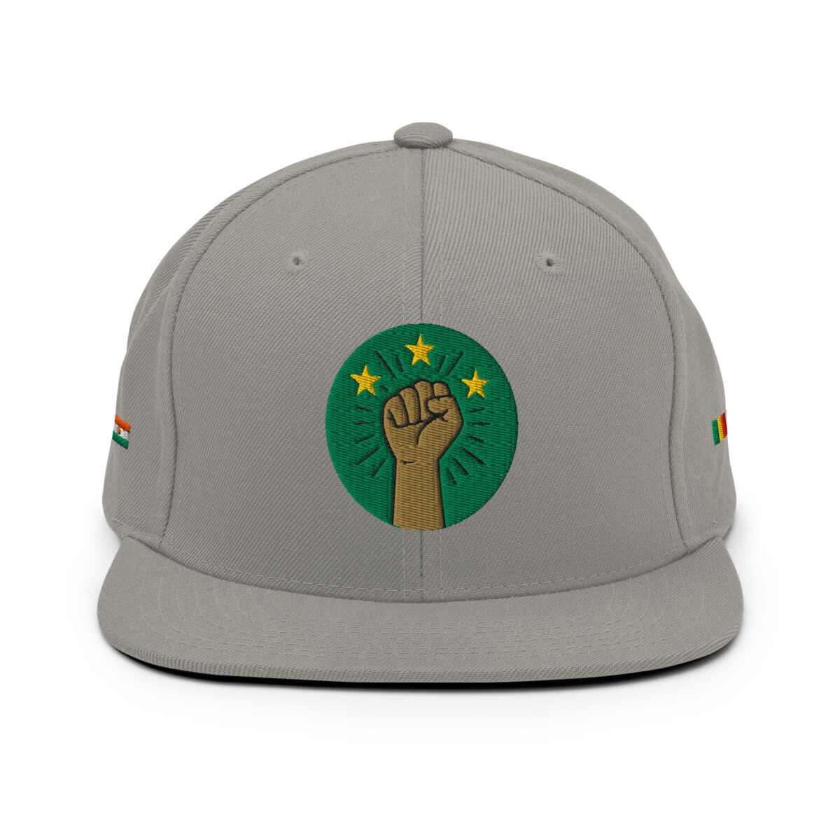 Casquette Snapback AES - Poing Africain & Étoiles de l’Unité - Broderie avant, cotés et arrière – Image 14