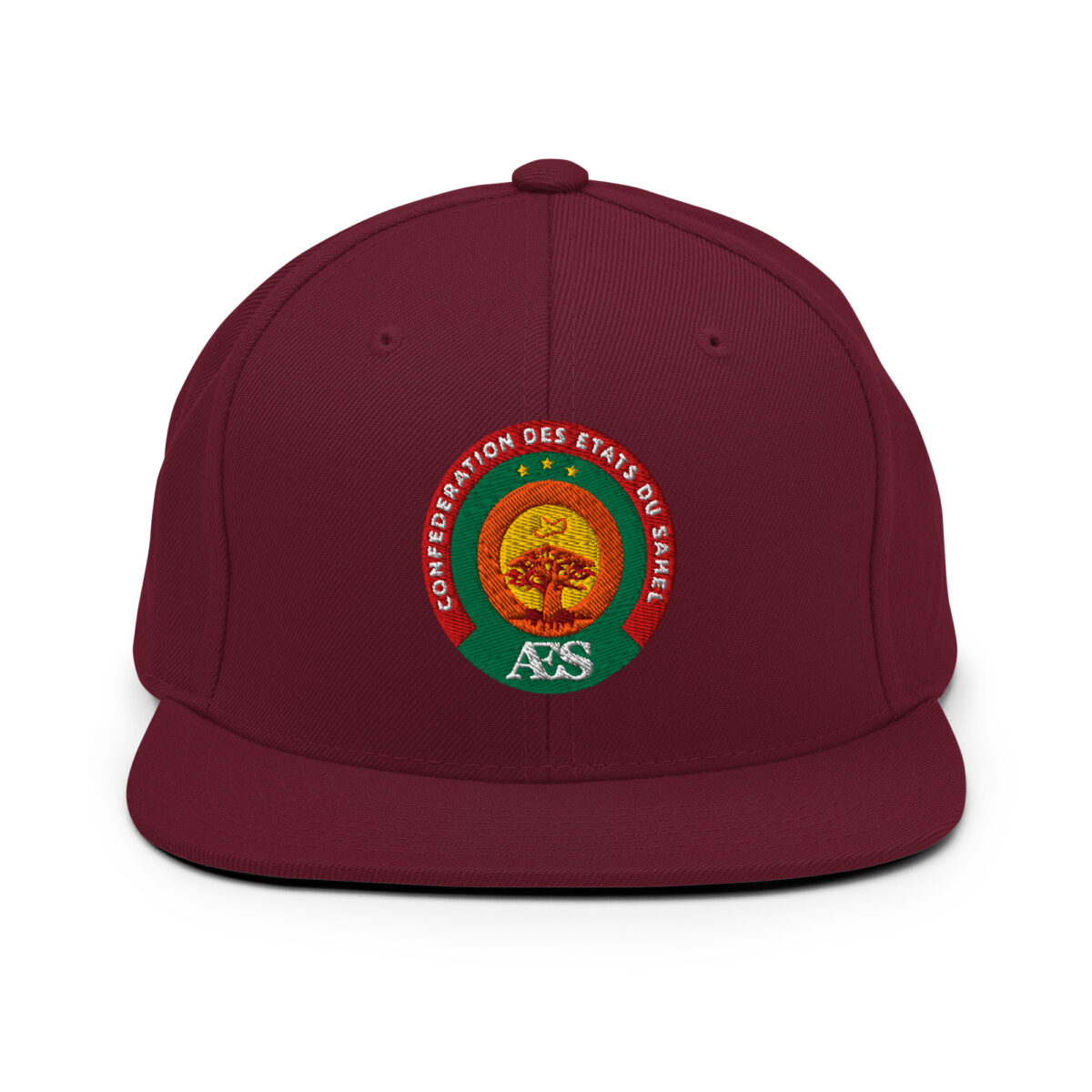 Casquette Snapback AES - Sceau Officiel de la Confédération du Sahel - Broderie avant – Image 16