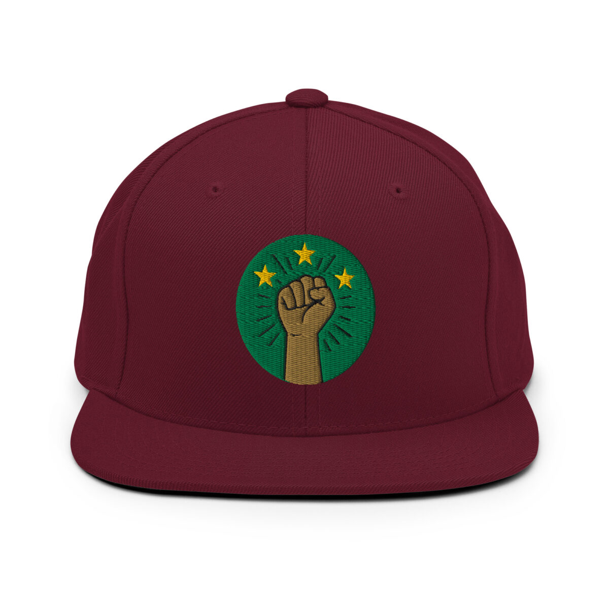 Casquette Snapback AES – Poing Africain & Étoiles de l’Unité - Broderie avant et arrière – Image 16