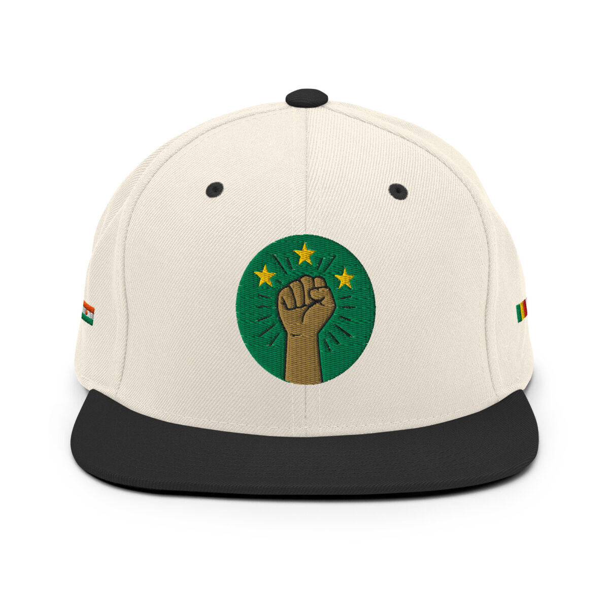 Casquette Snapback AES - Poing Africain & Étoiles de l’Unité - Broderie avant, cotés et arrière – Image 18