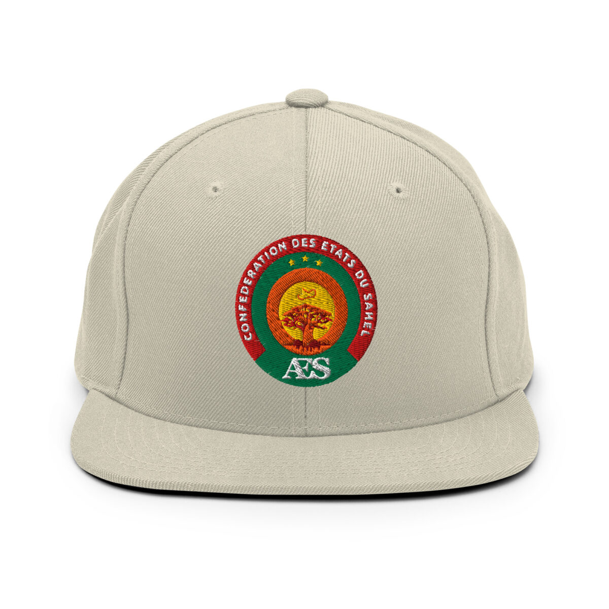Casquette Snapback AES - Sceau Officiel de la Confédération du Sahel - Broderie avant – Image 17