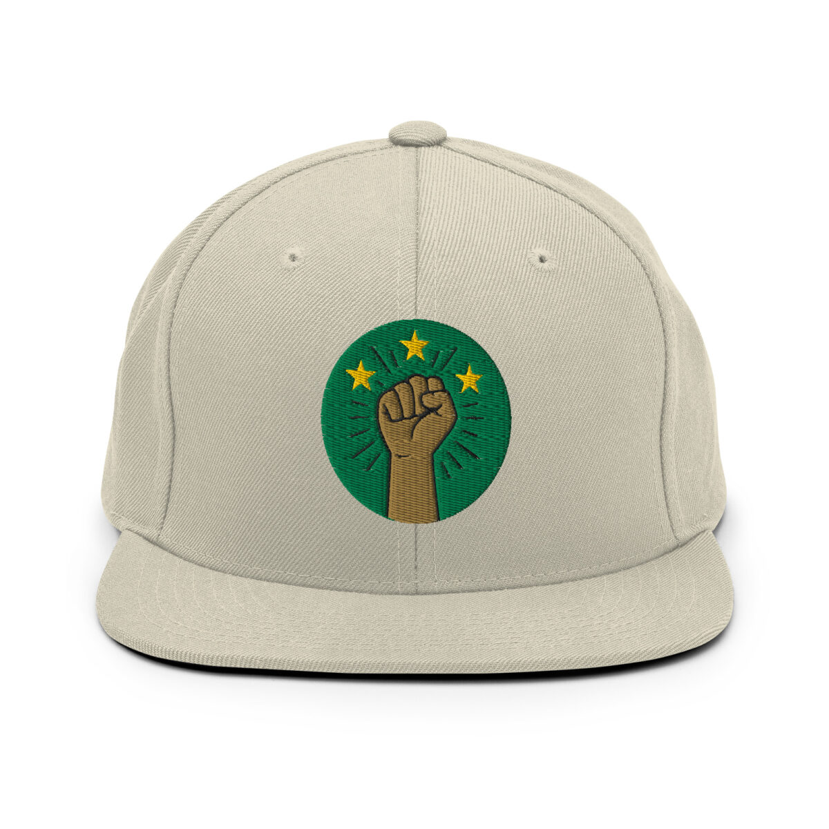 Casquette Snapback AES – Poing Africain & Étoiles de l’Unité - Broderie avant et arrière – Image 17