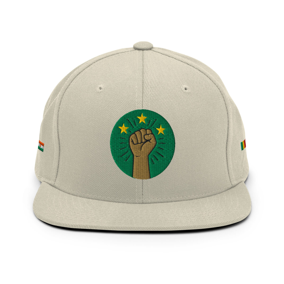 Casquette Snapback AES - Poing Africain & Étoiles de l’Unité - Broderie avant, cotés et arrière – Image 17