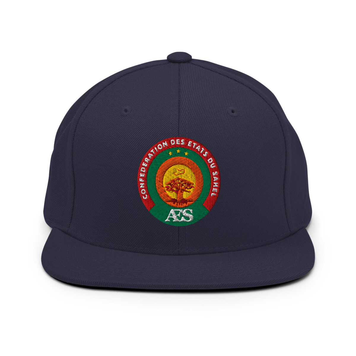 Casquette Snapback AES - Sceau Officiel de la Confédération du Sahel - Broderie avant – Image 19