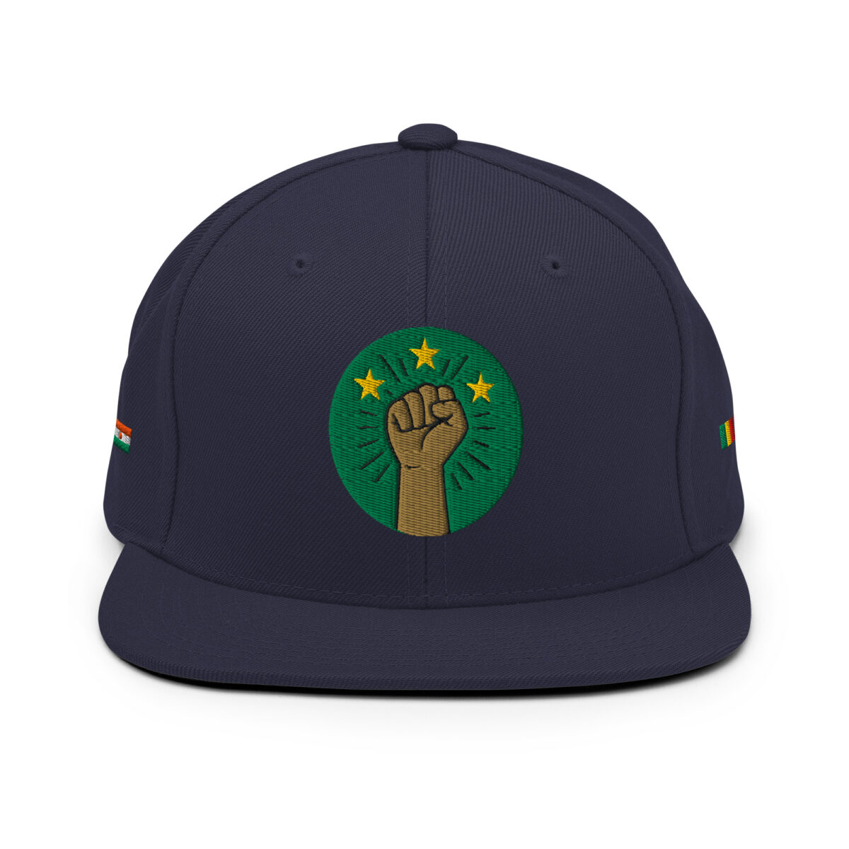 Casquette Snapback AES - Poing Africain & Étoiles de l’Unité - Broderie avant, cotés et arrière – Image 19