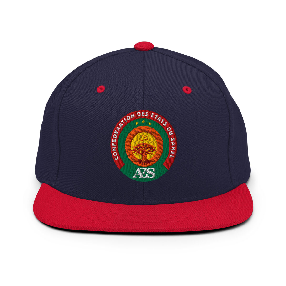 Casquette Snapback AES - Sceau Officiel de la Confédération du Sahel - Broderie avant – Image 20