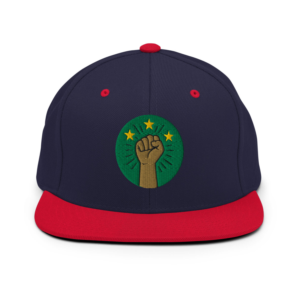 Casquette Snapback AES – Poing Africain & Étoiles de l’Unité - Broderie avant et arrière – Image 20
