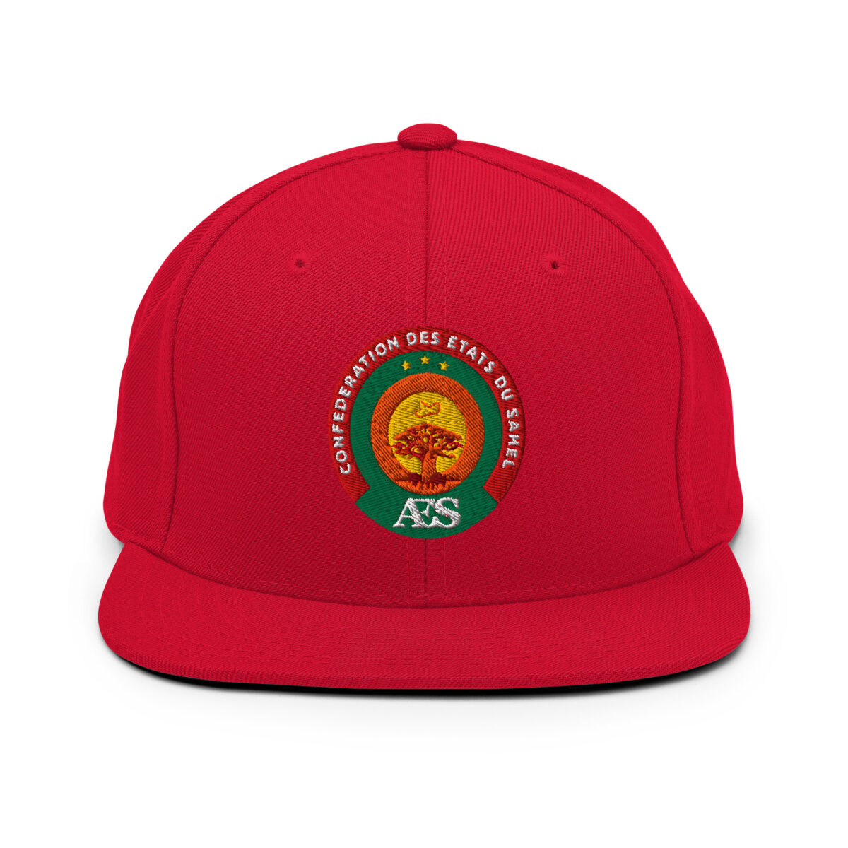 Casquette Snapback AES - Sceau Officiel de la Confédération du Sahel - Broderie avant – Image 24