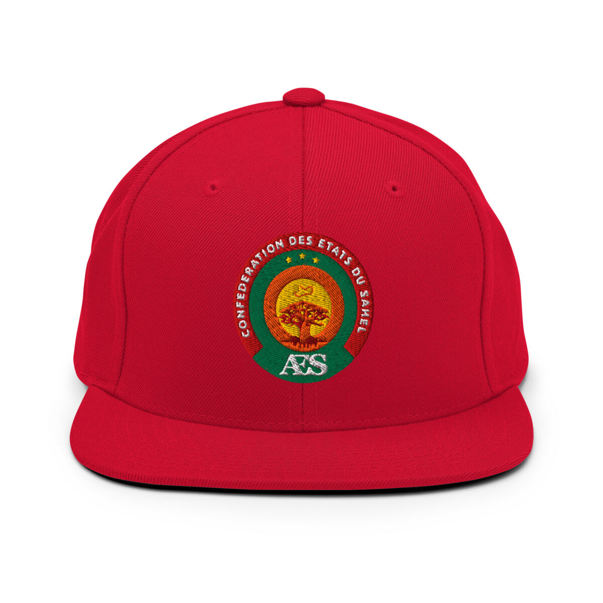 Casquette Snapback AES - Sceau Officiel de la Confédération du Sahel - Broderie avant – Image 24