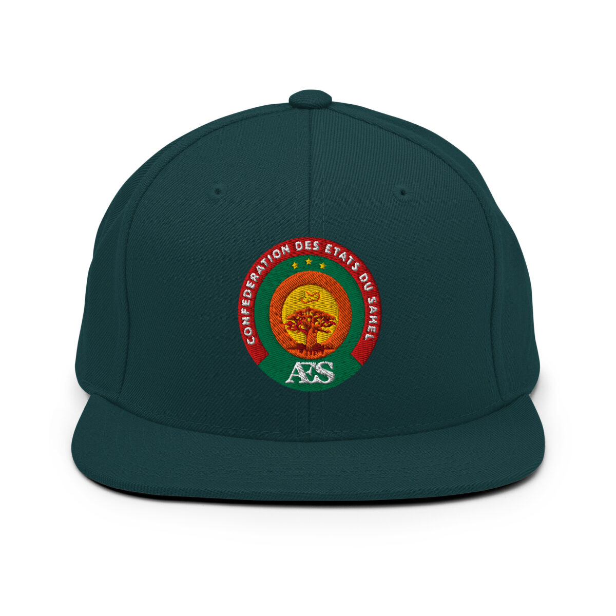 Casquette Snapback AES - Sceau Officiel de la Confédération du Sahel - Broderie avant – Image 28