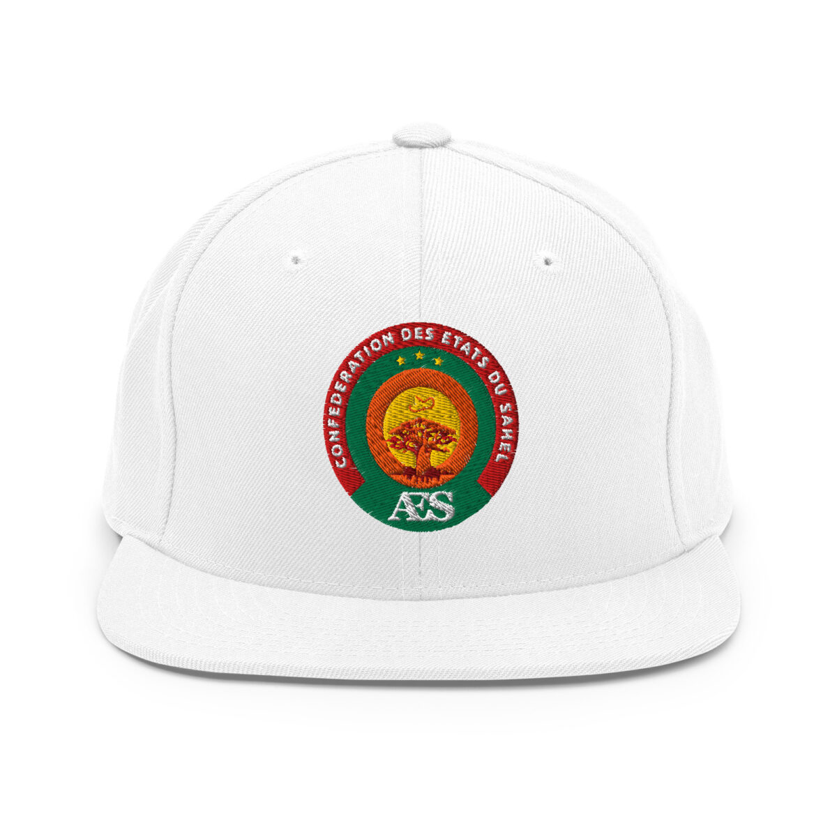 Casquette Snapback AES - Sceau Officiel de la Confédération du Sahel - Broderie avant – Image 29