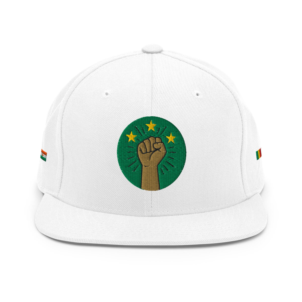 Casquette Snapback AES - Poing Africain & Étoiles de l’Unité - Broderie avant, cotés et arrière – Image 29