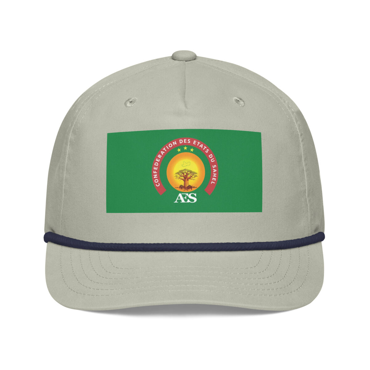 Casquette AES – Modèle “Souveraineté” | Drapeau officiel de la Confédération du Sahel - Impression avant – Image 2