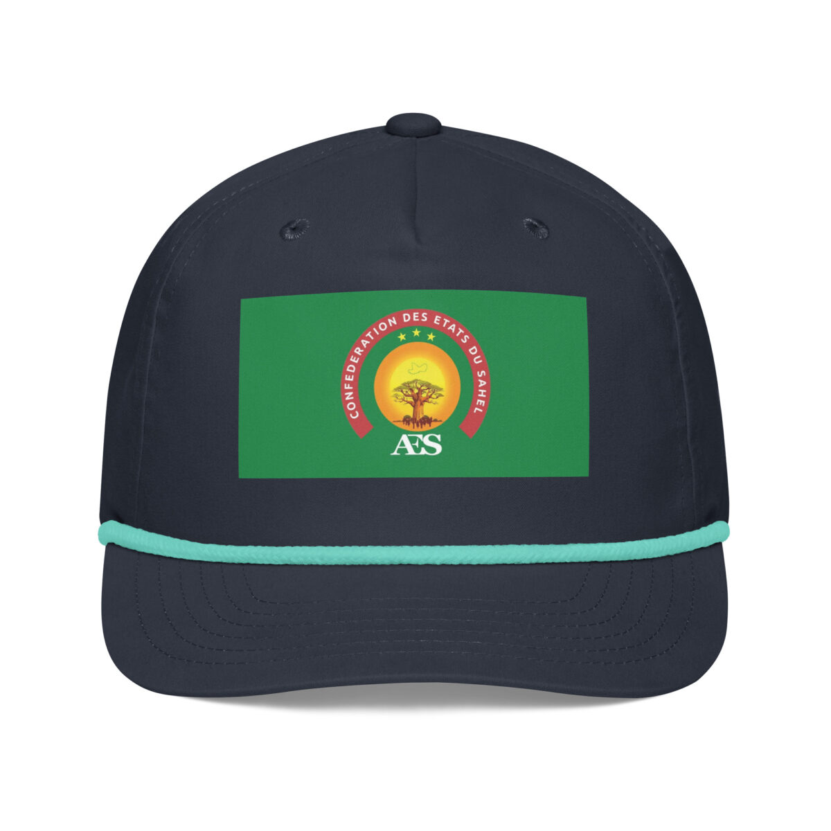 Casquette AES – Modèle “Souveraineté” | Drapeau officiel de la Confédération du Sahel - Impression avant – Image 3